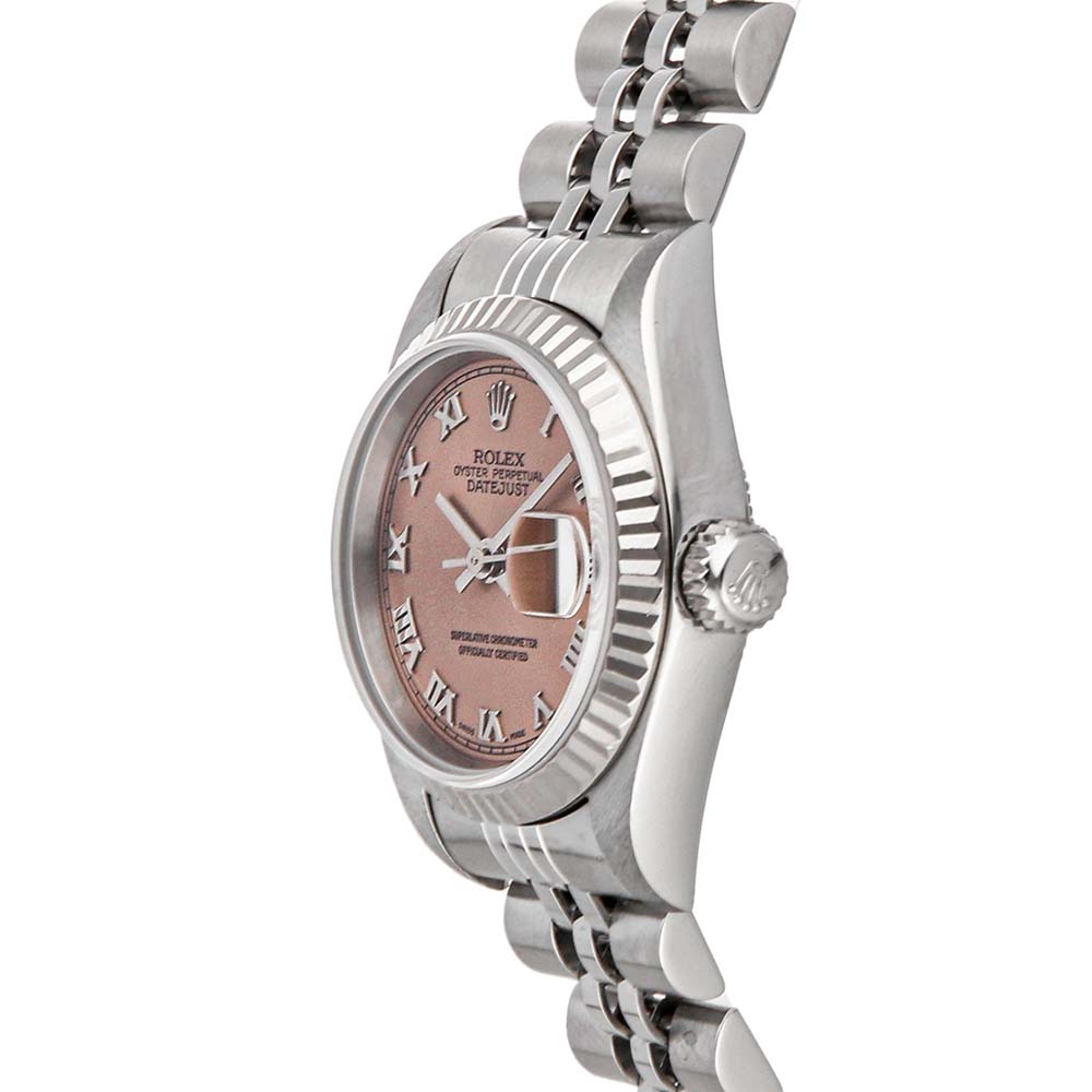 

Rolex Salmon Stainless Steel Datejust, Orange