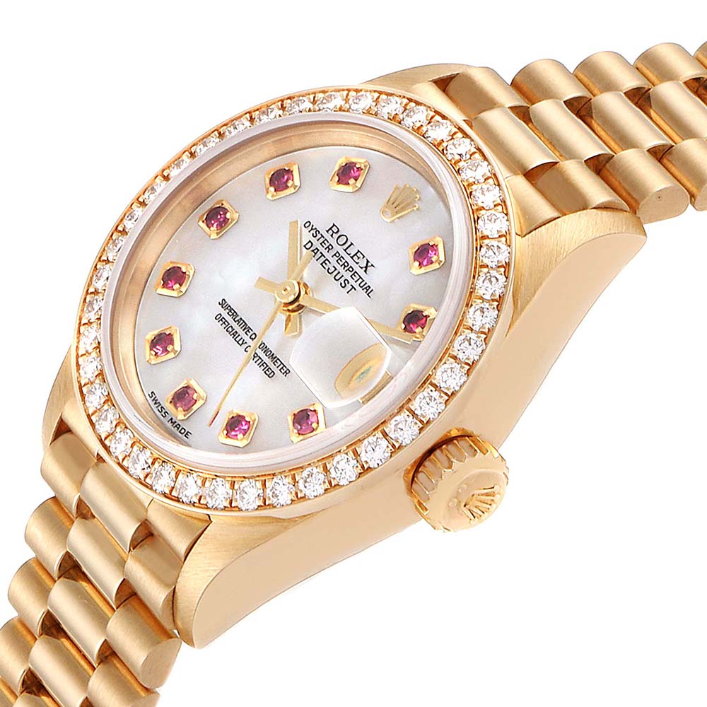 

Rolex MOP Diamonds And Rubies, White