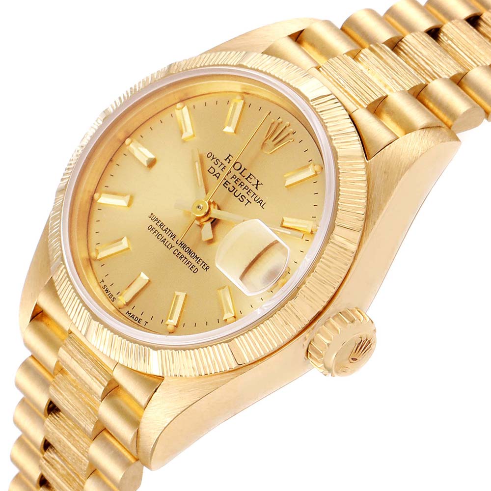 

Rolex Champagne 18K Yellow Gold President Datejust 9278 Women's Wristwatch 26 MM