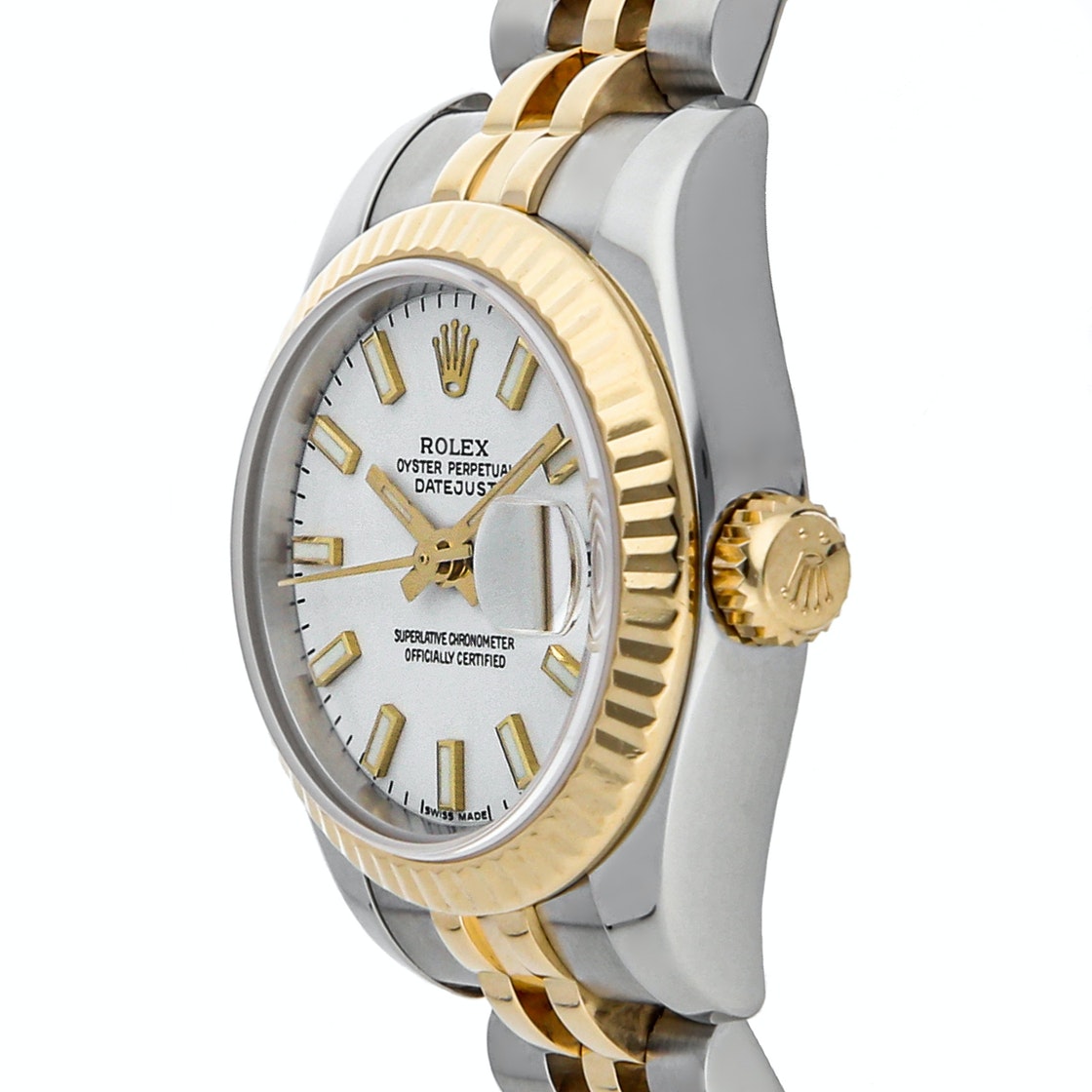 

Rolex White 18k Yellow Gold Stainless Steel Datejust 179173 Women's Wristwatch