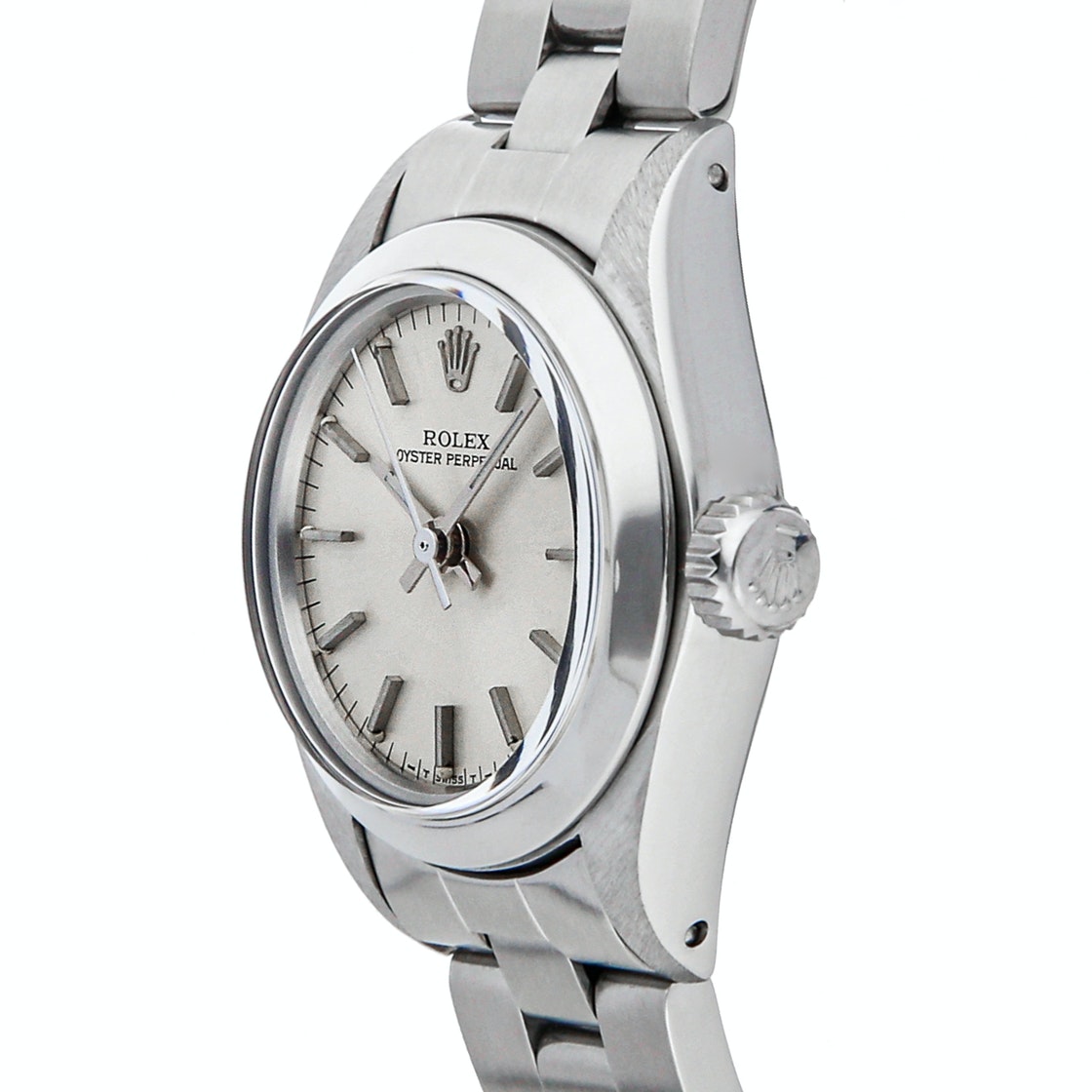 

Rolex Silver Oyster Perpetual 6718 Stainless steel Women's Wristwatch 24 MM