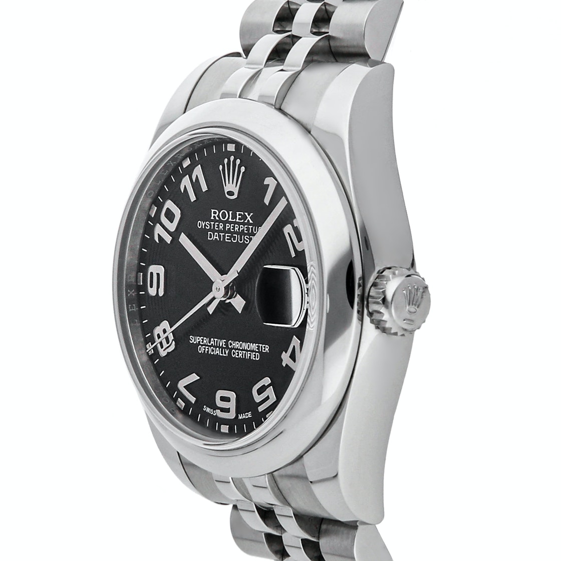 

Rolex Black Stainless Steel Datejust 178240 Women's Wristwatch 31 MM