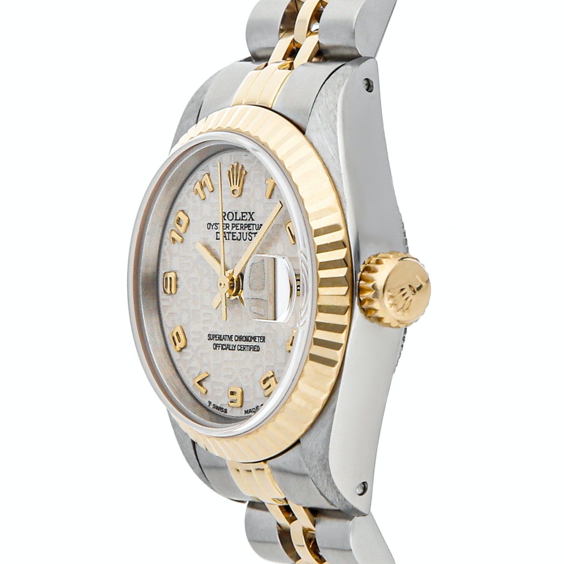 

Rolex Ivory 18K Yellow Gold And Stainless Steel Datejust 69173 Women's Wristwatch 26 MM, Cream