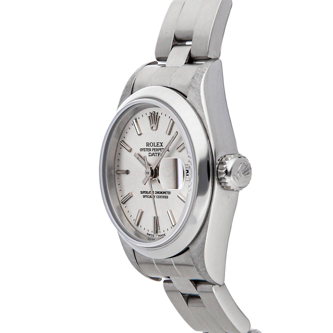 

Rolex Silver Stainless Steel Oyster Perpetual Date 79160 Women's Wristwatch 26 MM