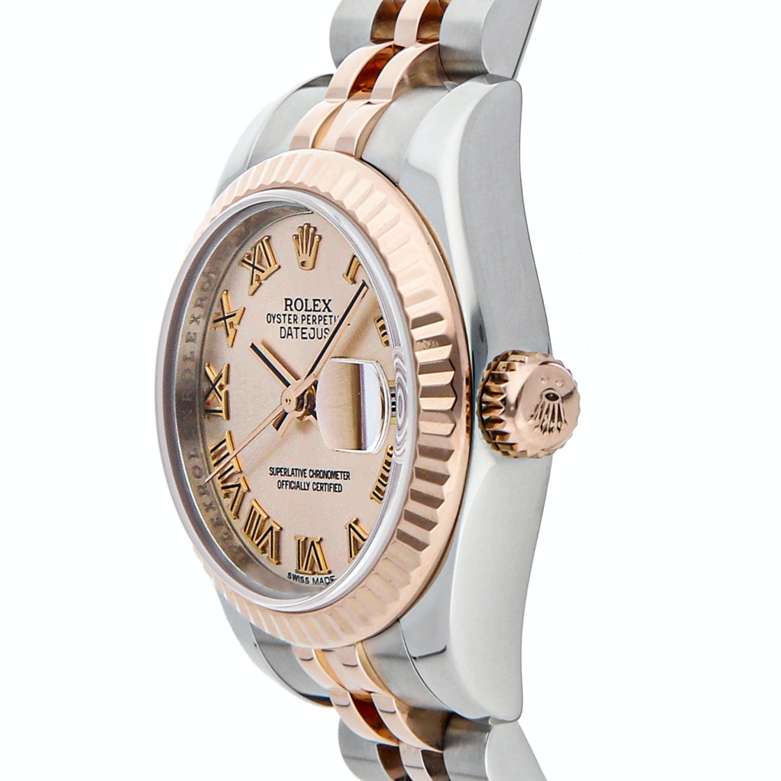 

Rolex Pink 18K Rose Gold And Stainless Steel Datejust 179171 Women's Wristwatch 26 MM