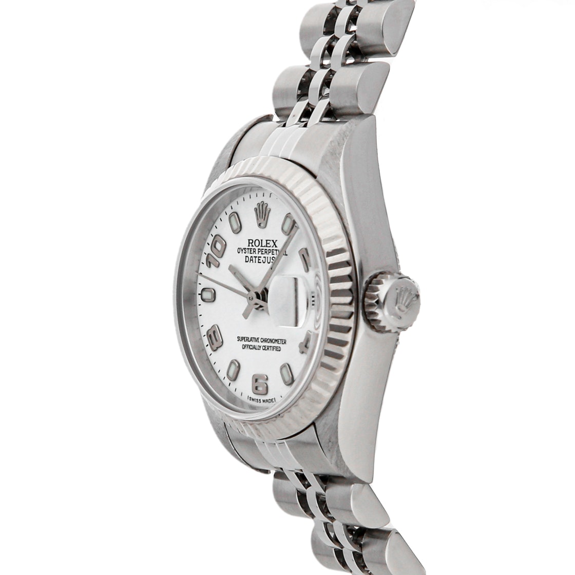 

Rolex Silver 18K White Gold And Stainless Steel Datejust 79174 Women's Wristwatch 26 MM