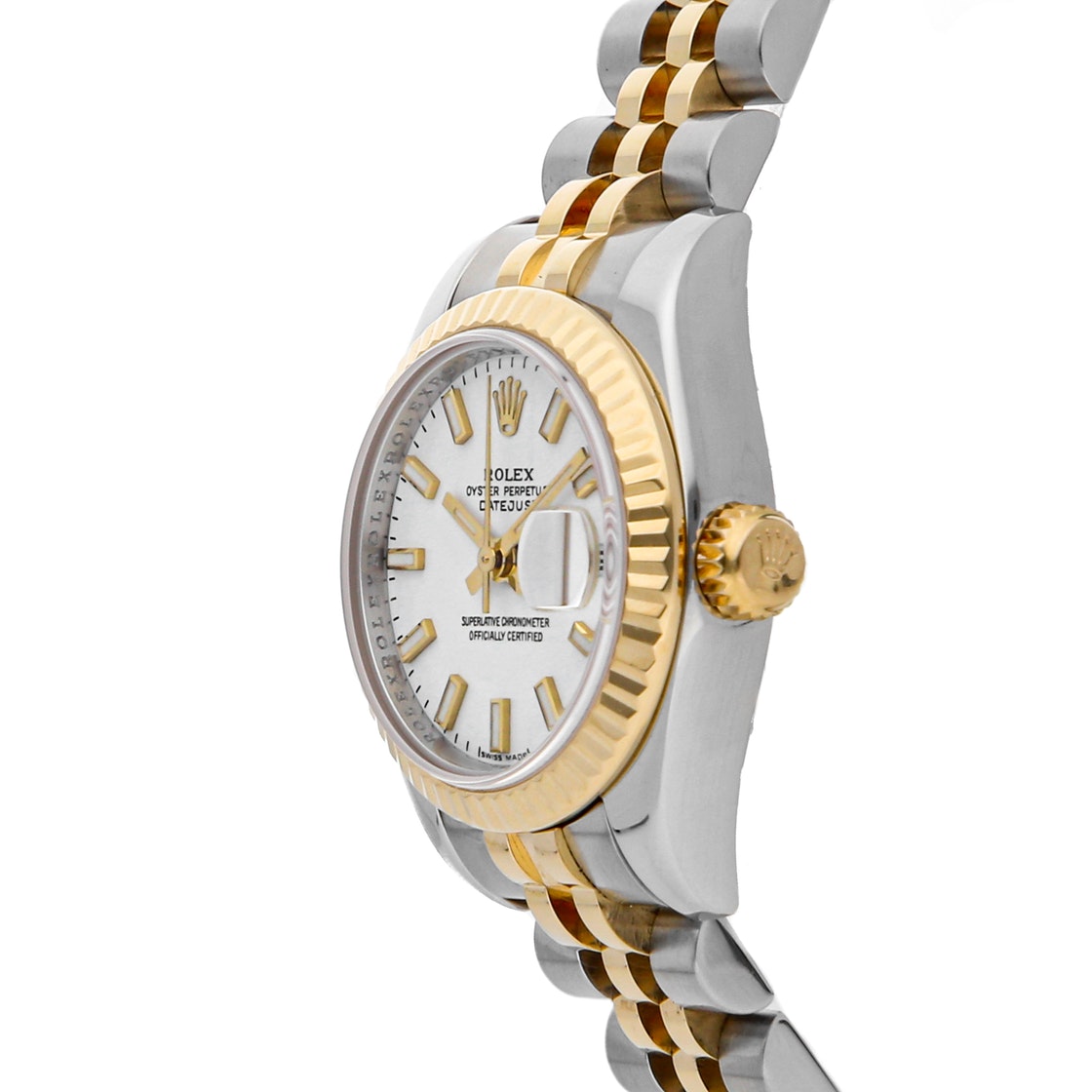 

Rolex White 18K Yellow Gold And Stainless Steel Datejust 179173 Women's Wristwatch 26 MM