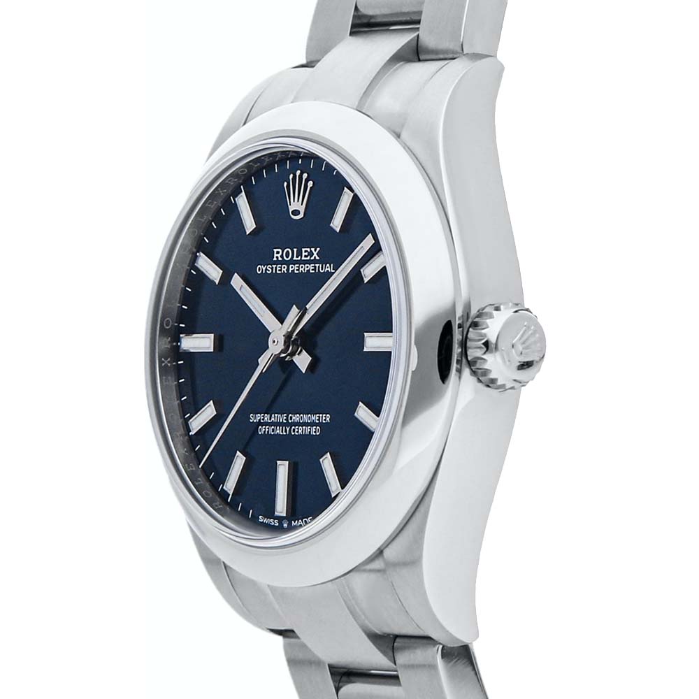 

Rolex Blue Stainless Steel Oyster Perpetual 277200 Automatic Men's Wristwatch 31 MM