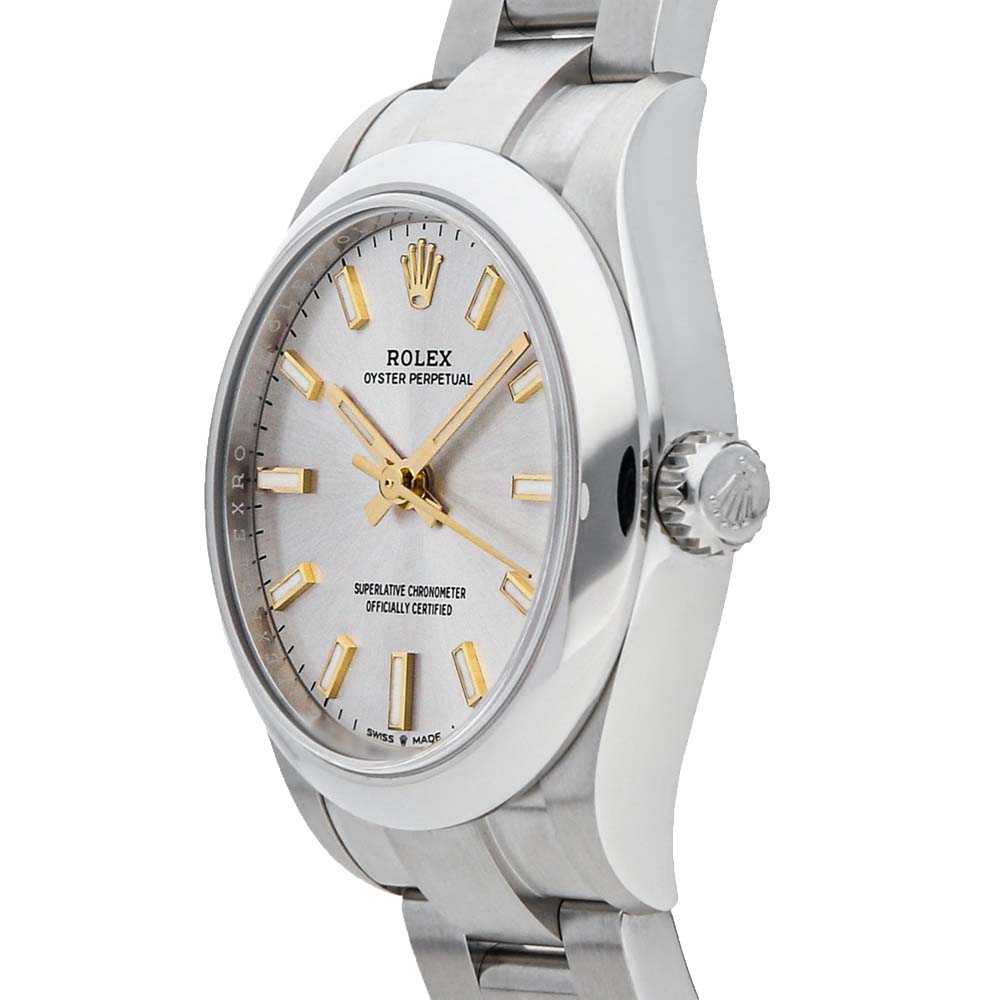 

Rolex Silver Stainless Steel Oyster Perpetual 277200 Automatic Men's Wristwatch 31 MM