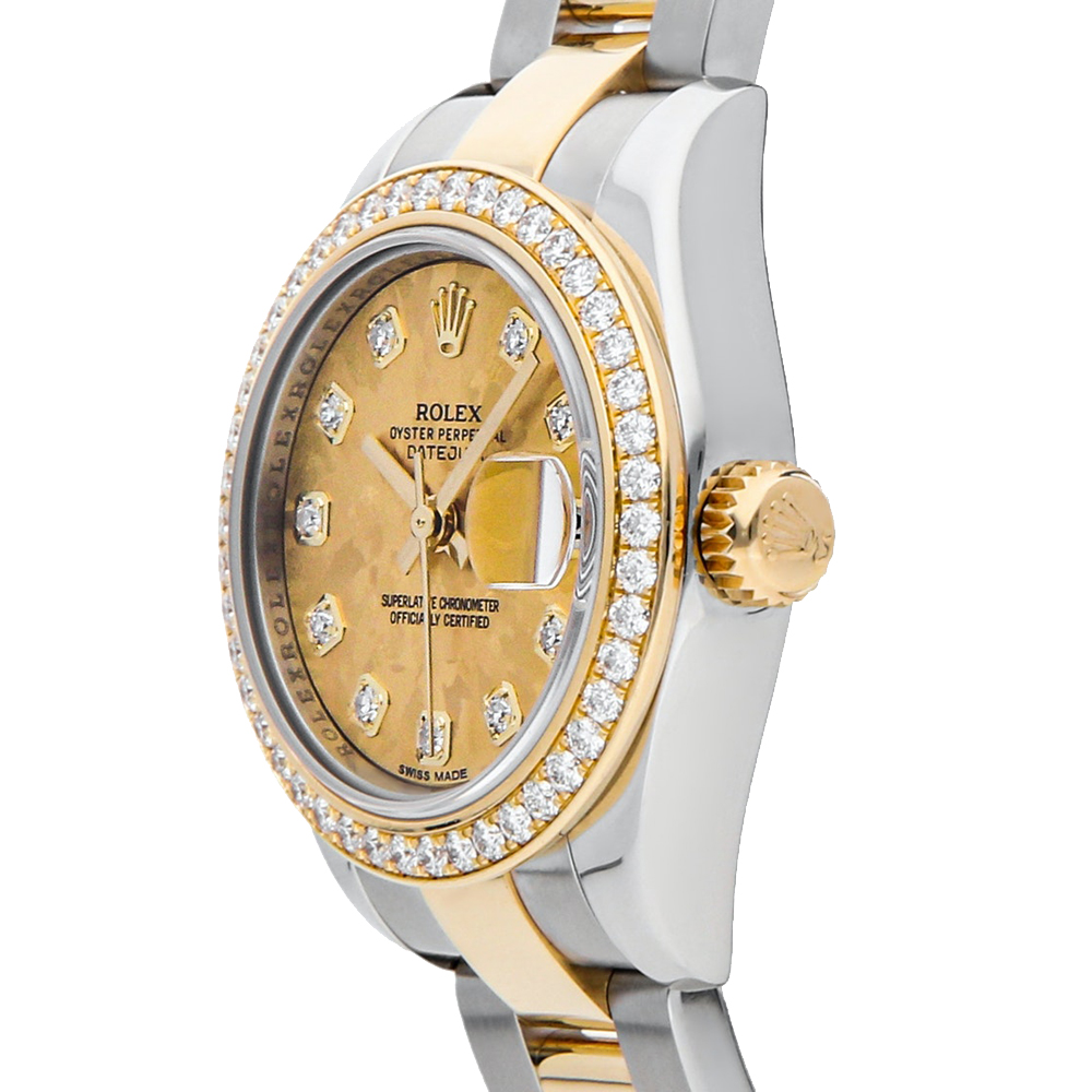 

Rolex Gold Diamonds 18K Yellow Gold And Stainless Steel Datejust 179383 Women's Wristwatch 26 MM