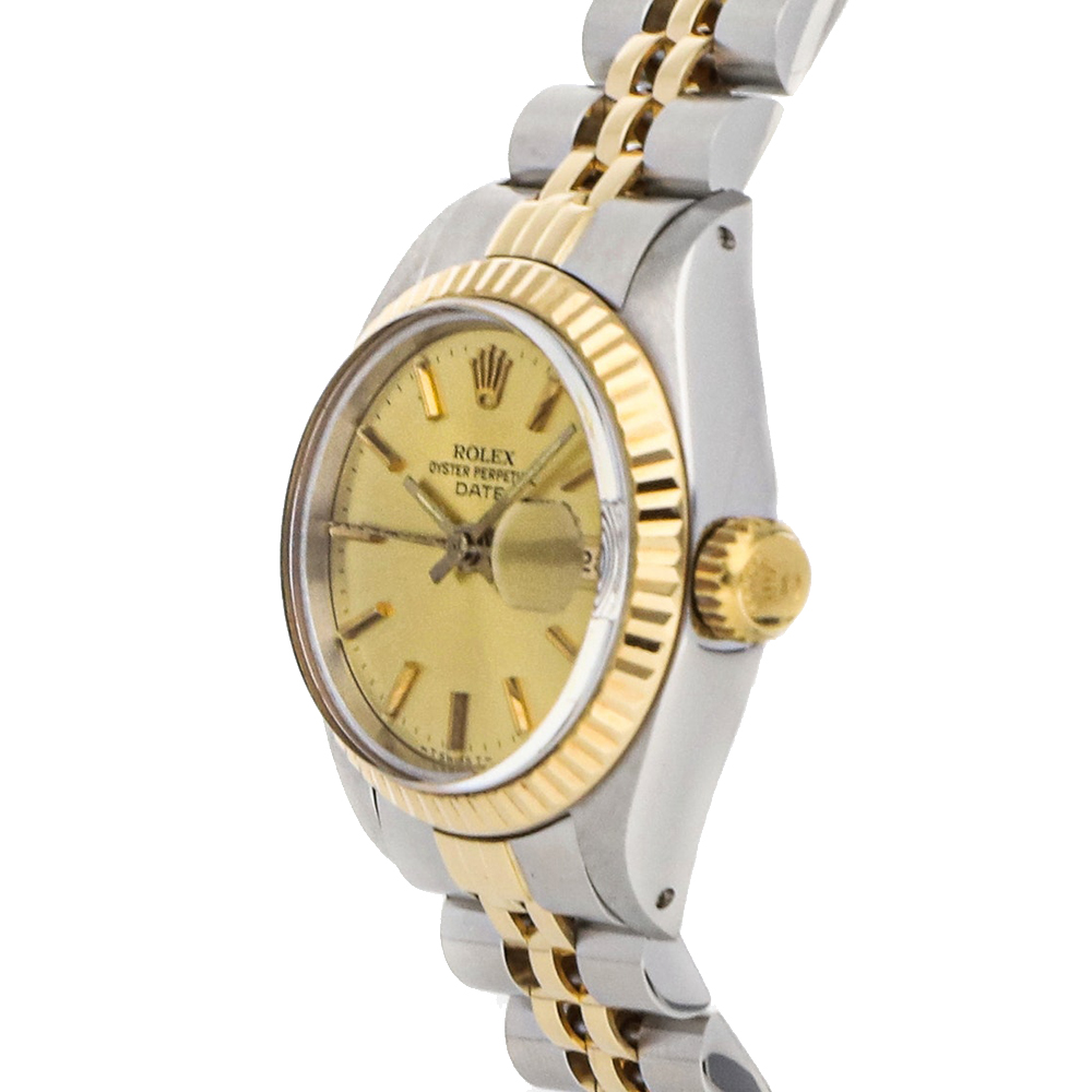 

Rolex Champagne 18K Yellow Gold And Stainless Steel Datejust 6917 Women's Wristwatch 26 MM