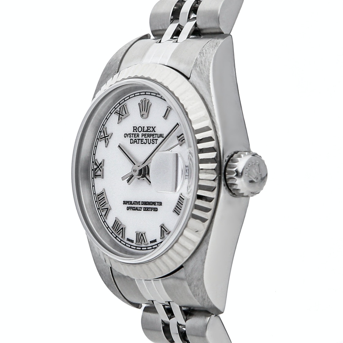 

Rolex White 18K White Gold And Stainless Steel Datejust 79174 Women's Wristwatch 26 MM