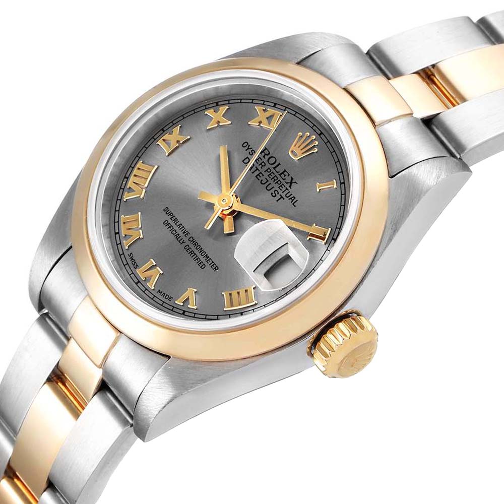 

Rolex Grey 18K Yellow Gold And Stainless Steel Datejust 79163 Women's Wristwatch 26 MM