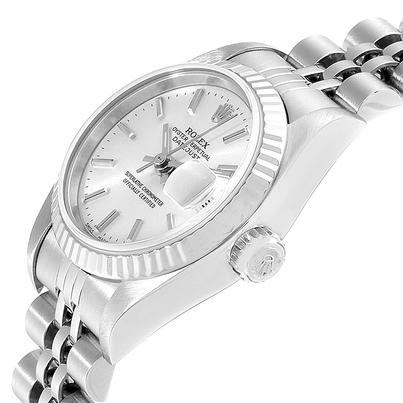 

Rolex Silver 18K White Gold And Stainless Steel Datejust 79174 Women's Wristwatch 26 MM