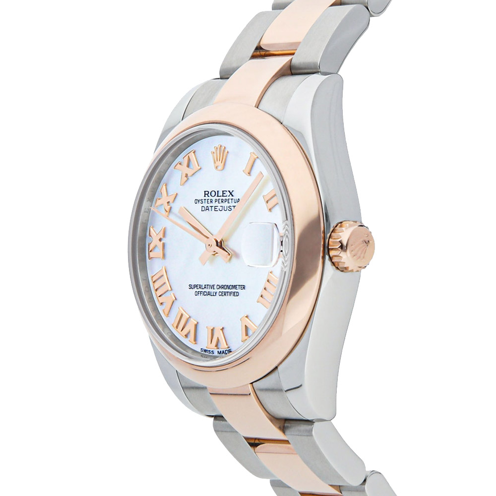 

Rolex MOP 18K Rose Gold And Stainless Steel Datejust 178241 Women's Wristwatch 31 MM, White