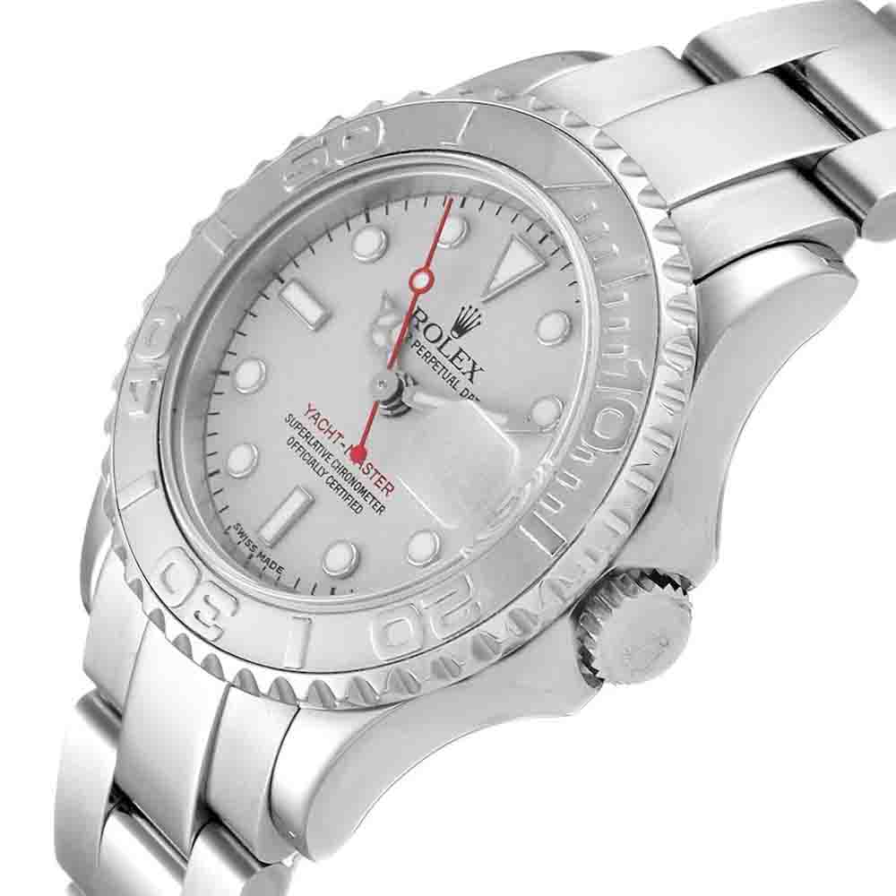

Rolex Platinum Stainless Steel Yachtmaster 169622 Women's Wristwatch 29 MM, Silver