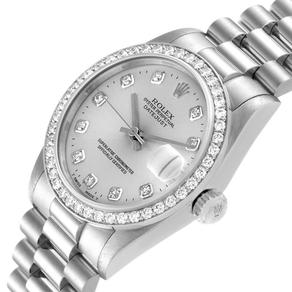 

Rolex Diamonds Platinum President Datejust 68286 Women's Wristwatch 31 MM, Silver