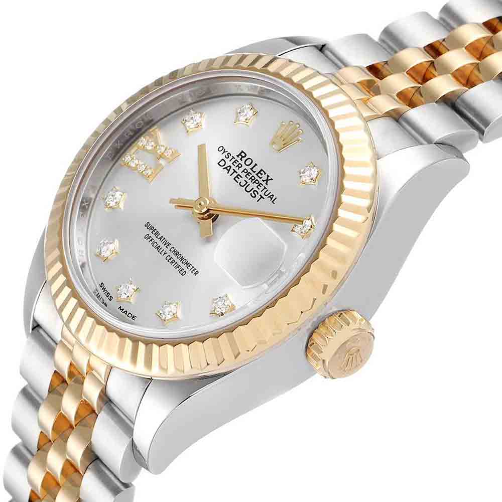 

Rolex Grey Diamonds 18K Yellow Gold And Stainless Steel Datejust 279173 Women's Wristwatch 28 MM