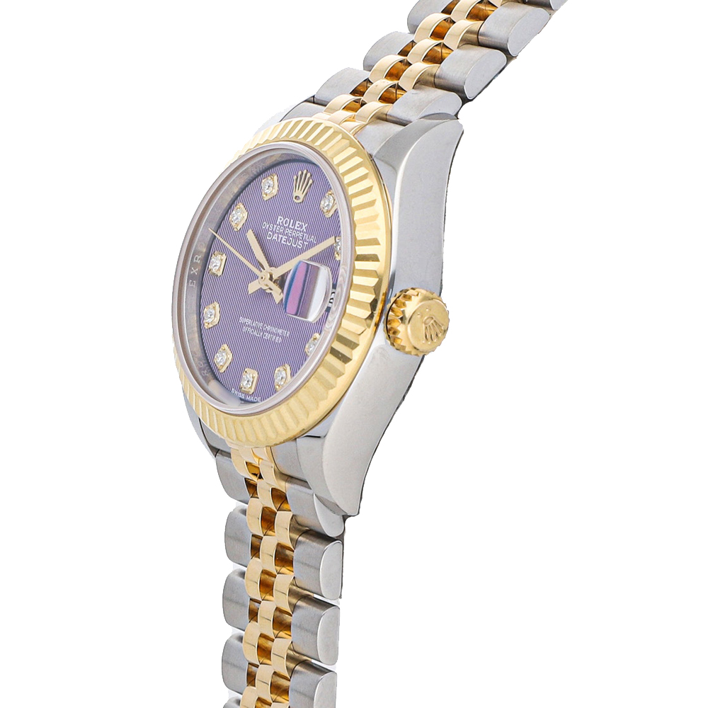 

Rolex Purple Diamonds 18K Yellow Gold And Stainless Steel Datejust 279173 Women's Wristwatch 28 MM