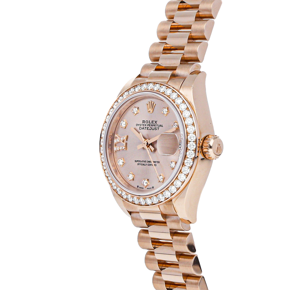 

Rolex Pink Diamonds 18K Rose Gold Datejust 279135RBR Women's Wristwatch 28 MM