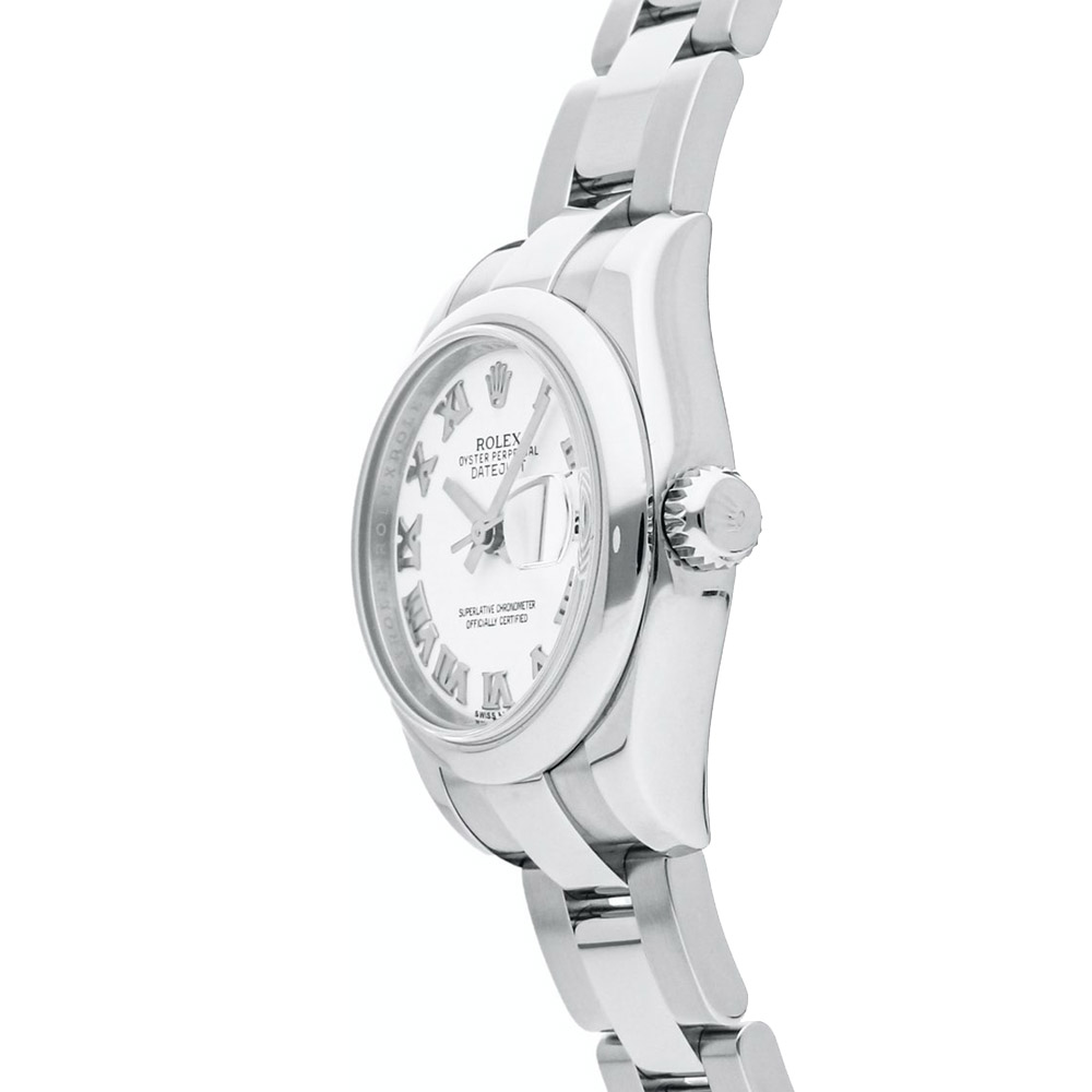 

Rolex White Stainless Steel Datejust 179160 Women's Wristwatch 26 MM