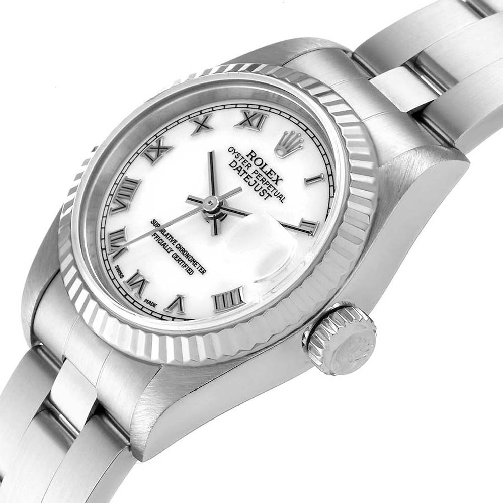 

Rolex White 18k White Gold And Stainless Steel Datejust 79174 Women's Wristwatch 26 MM