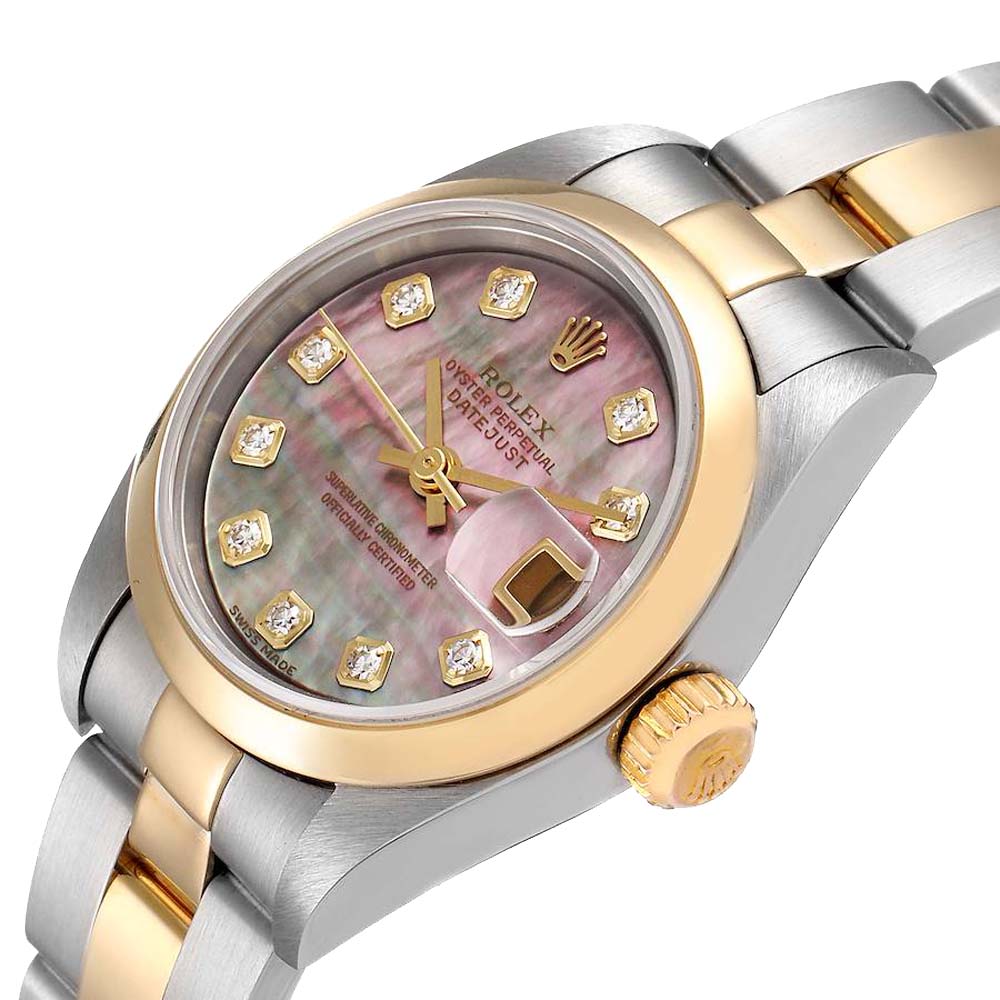 

Rolex MOP 18K Yellow Gold and Stainless Steel Datejust 79163 Women's Wristwatch 26 MM, Multicolor