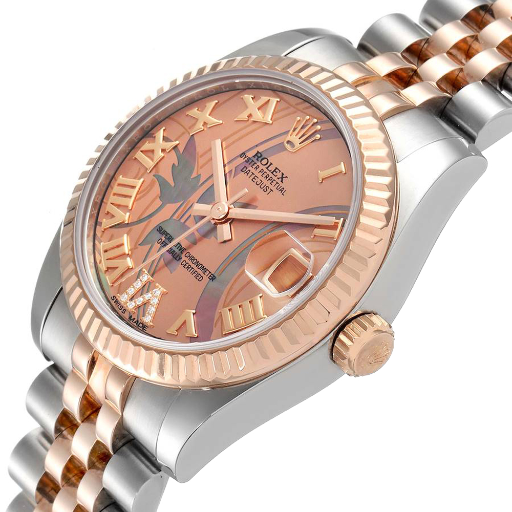 

Rolex Goldust Dream Diamonds 18K Rose Gold And Stainless Steel Datejust 178271 Women's Wristwatch 31 MM