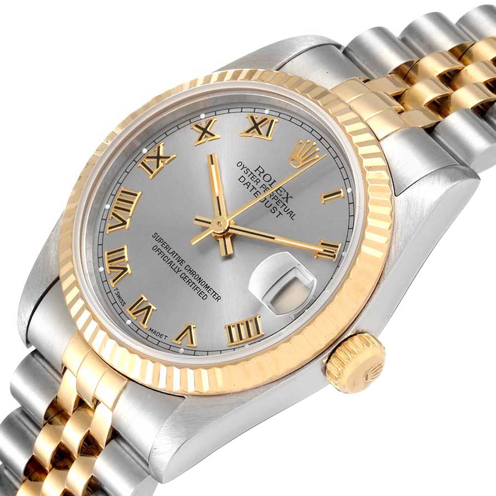 

Rolex Grey 18K Yellow Gold And Stainless Steel Datejust 68273 Women's Wristwatch 31 MM