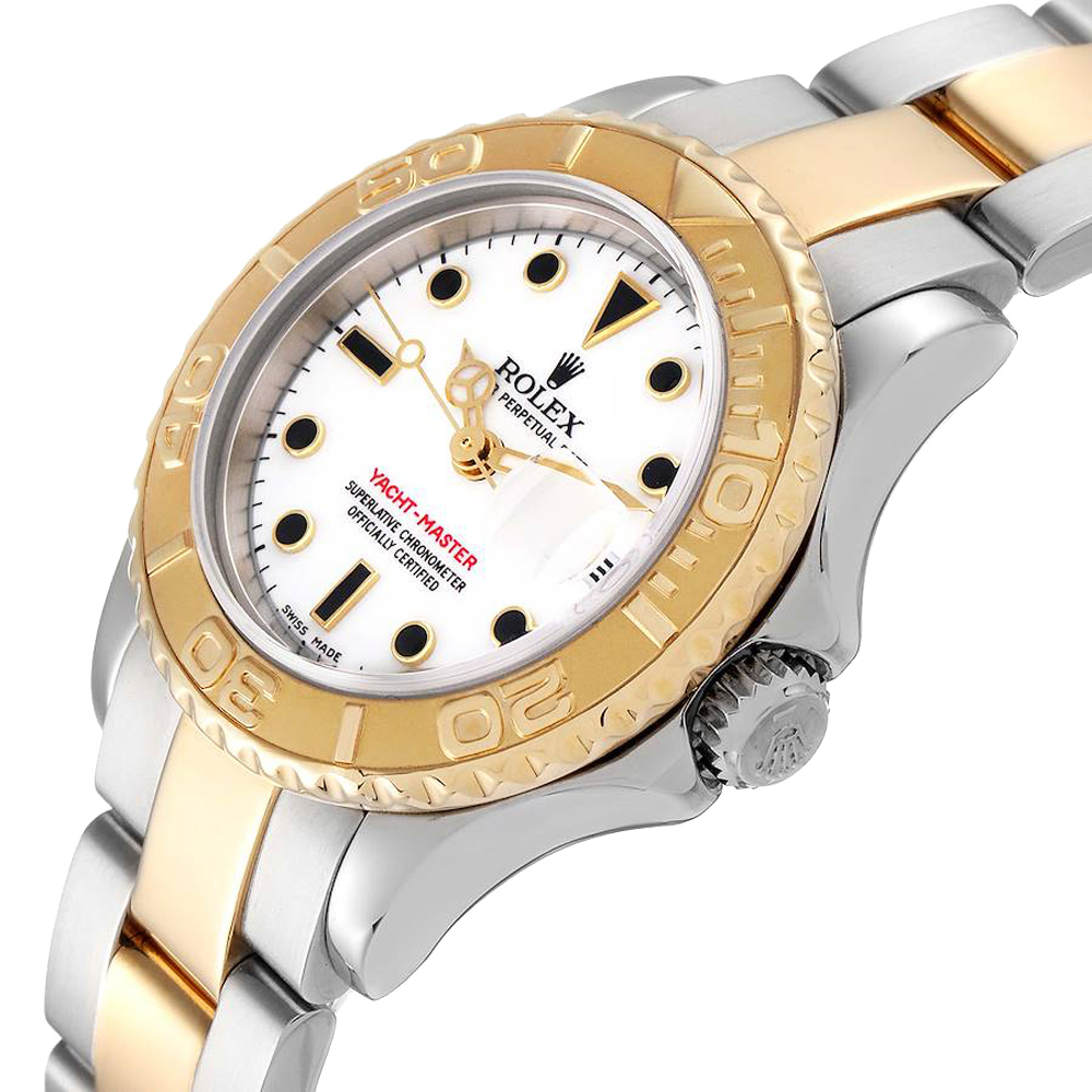 

Rolex White 18K Yellow Gold And Stainless Steel Yachtmaster 169623 Women's Wristwatch 29 MM
