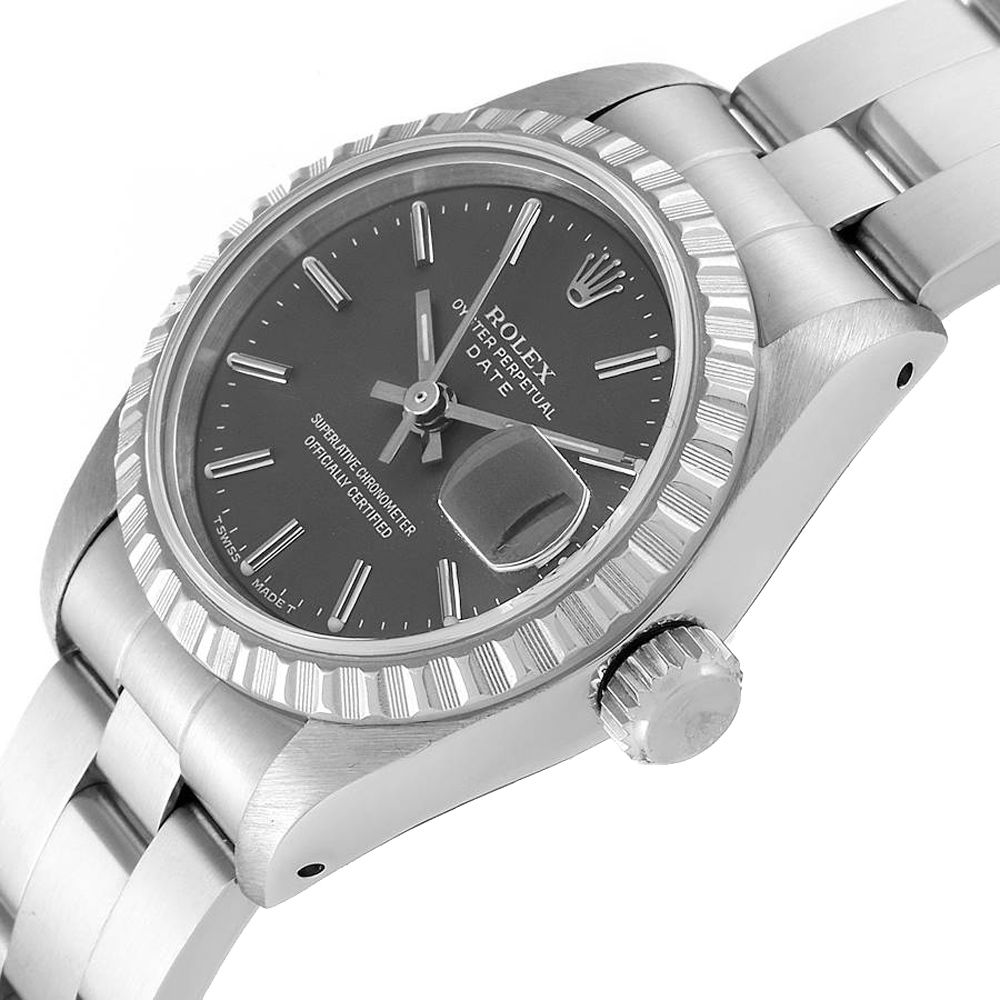 

Rolex Grey Stainless Steel Oyster Perpetual Oyster Perpetual Date 69240 Women's Wristwatch 26 MM