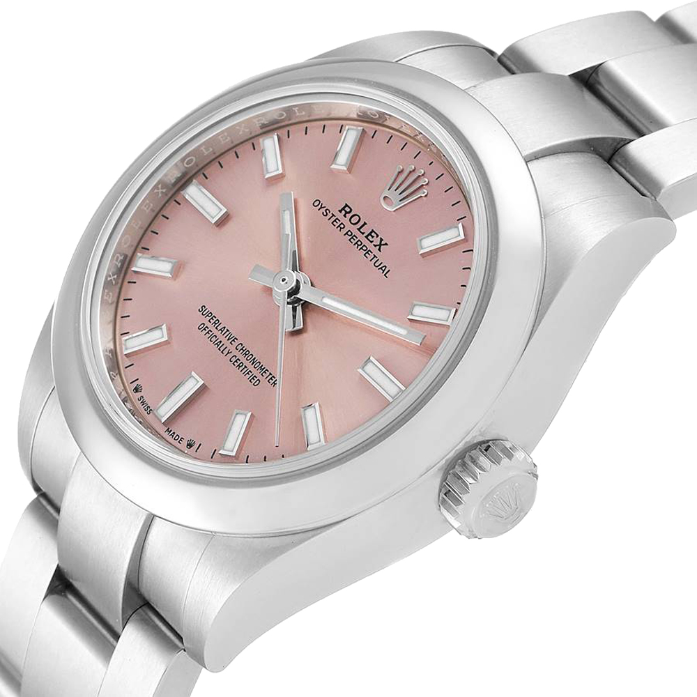 

Rolex Pink Stainless Steel Oyster Perpetual 276200 Women's Wristwatch 28 MM