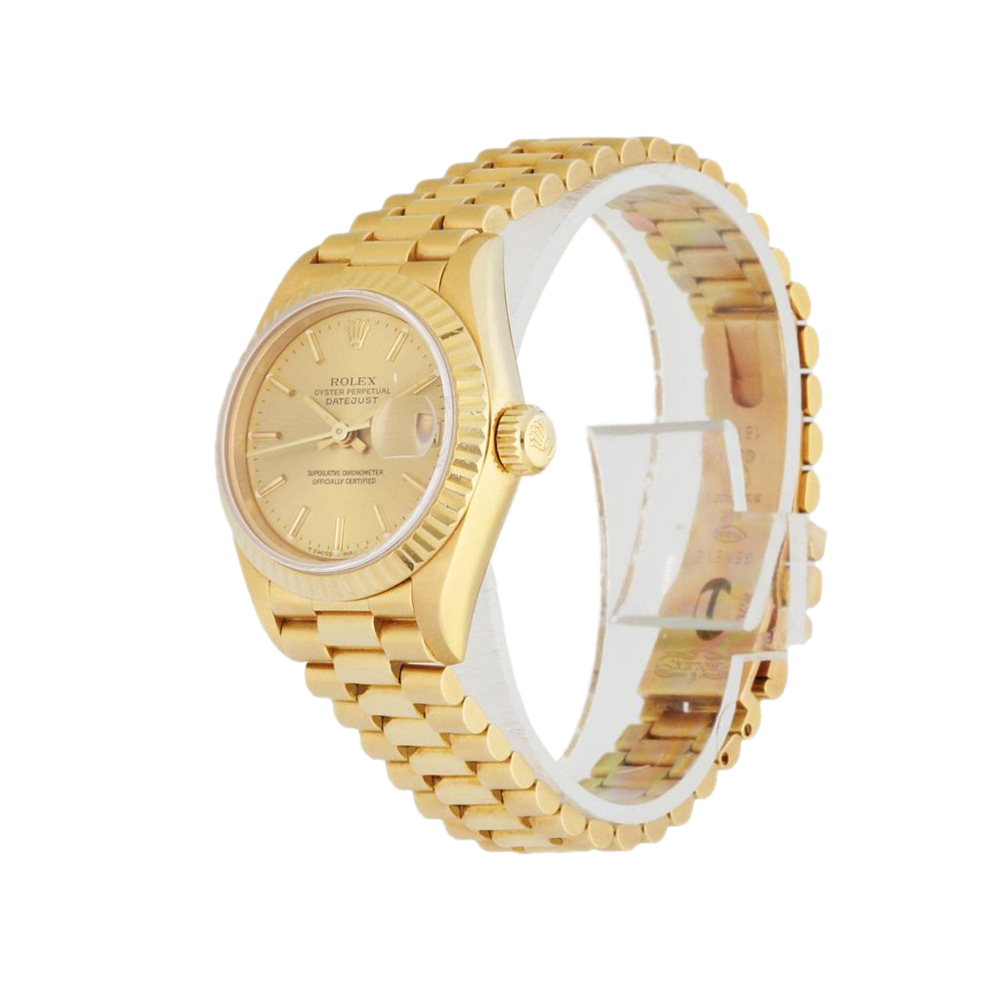 

Rolex Champagne 18K Yellow Gold Datejust 69178 Women's Wristwatch 26 MM