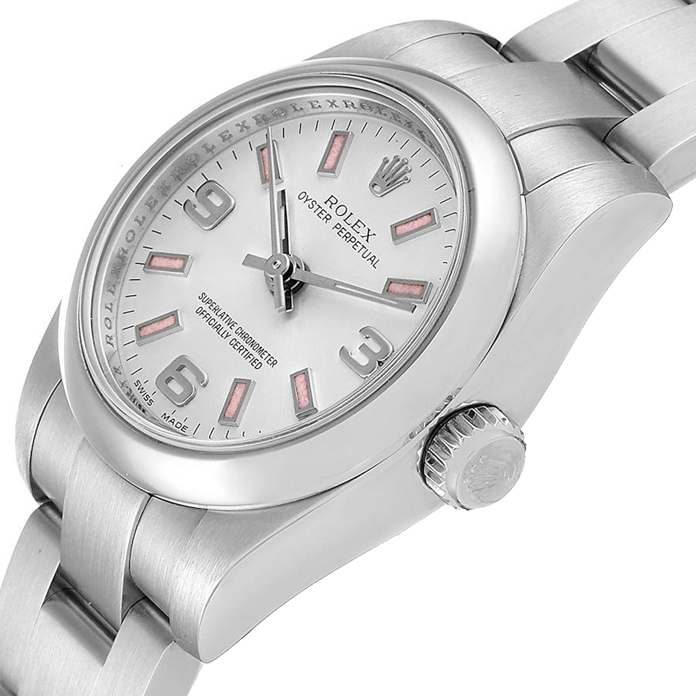 

Rolex Silver Stainless Steel Oyster Perpetual 176200 Women's Wristwatch 26 MM