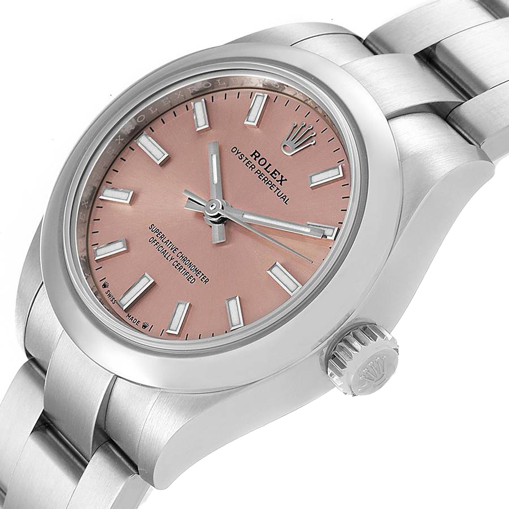 

Rolex Pink Stainless Steel Oyster Perpetual 276200 Women's Wristwatch 28 MM