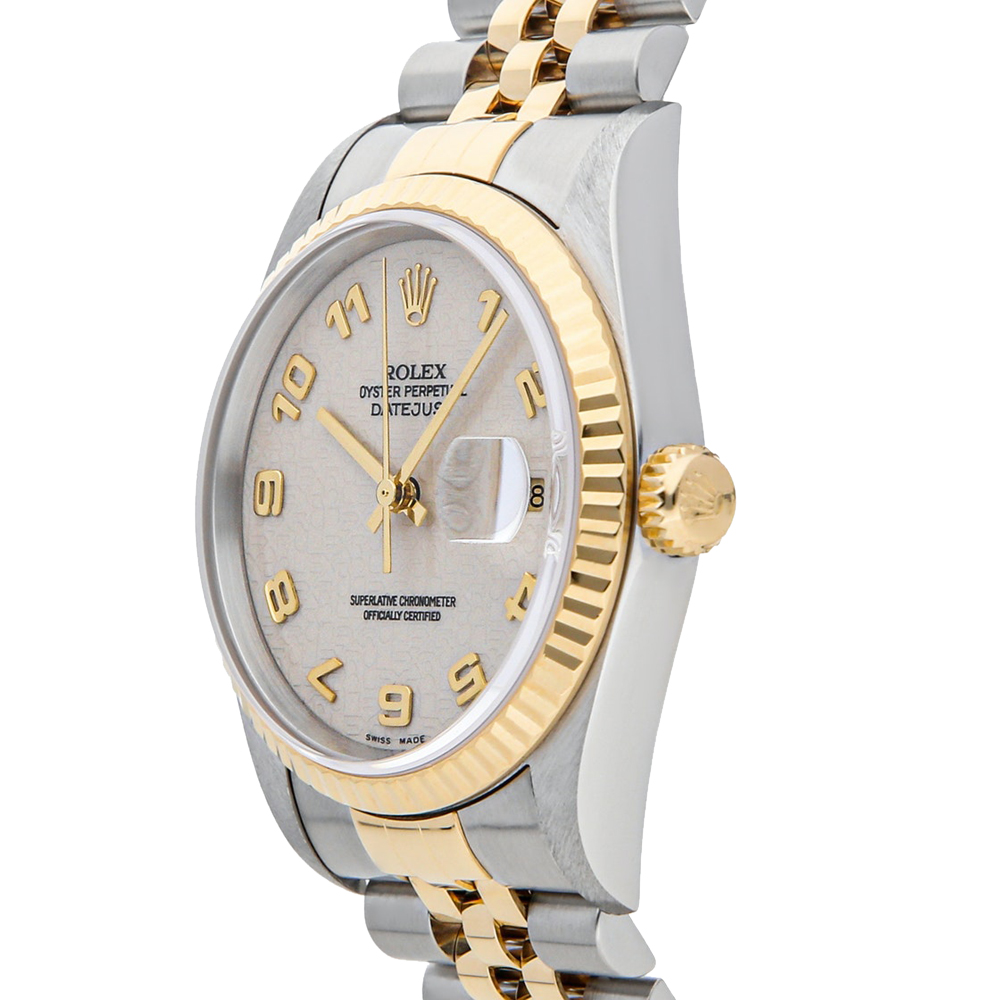 

Rolex Silver 18K Yellow Gold And Stainless Steel Datejust 16233 Women's Wristwatch 36 MM