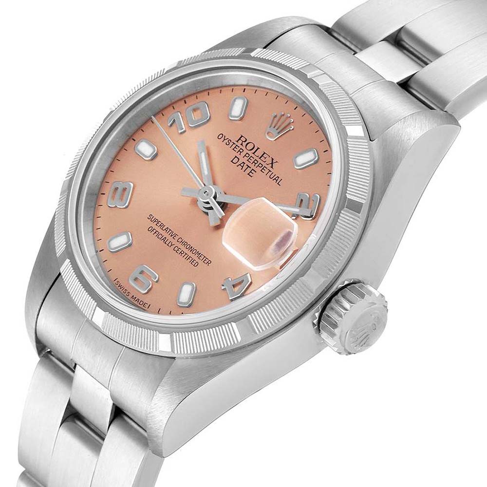 

Rolex Salmon Stainless Steel Oyster Perpetual 69190 Women's Wristwatch 26 MM, Pink