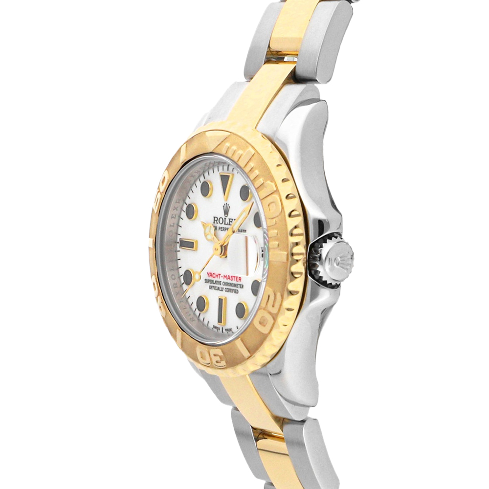 

Rolex White 18k Yellow Gold And Stainless Steel Yacht-Master 169623 Women's Wristwatch 29 MM