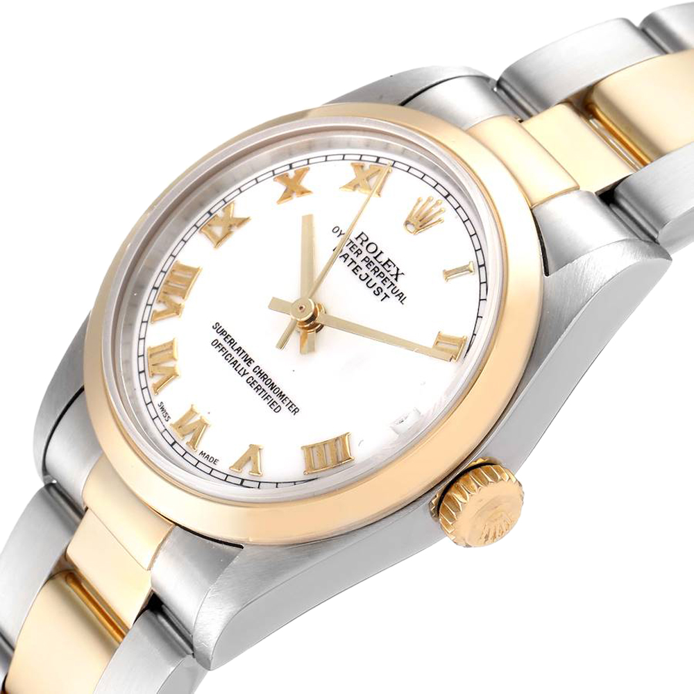 

Rolex White 18K Yellow Gold And Stainless Steel Datejust 78243 Women's Wristwatch 31 MM