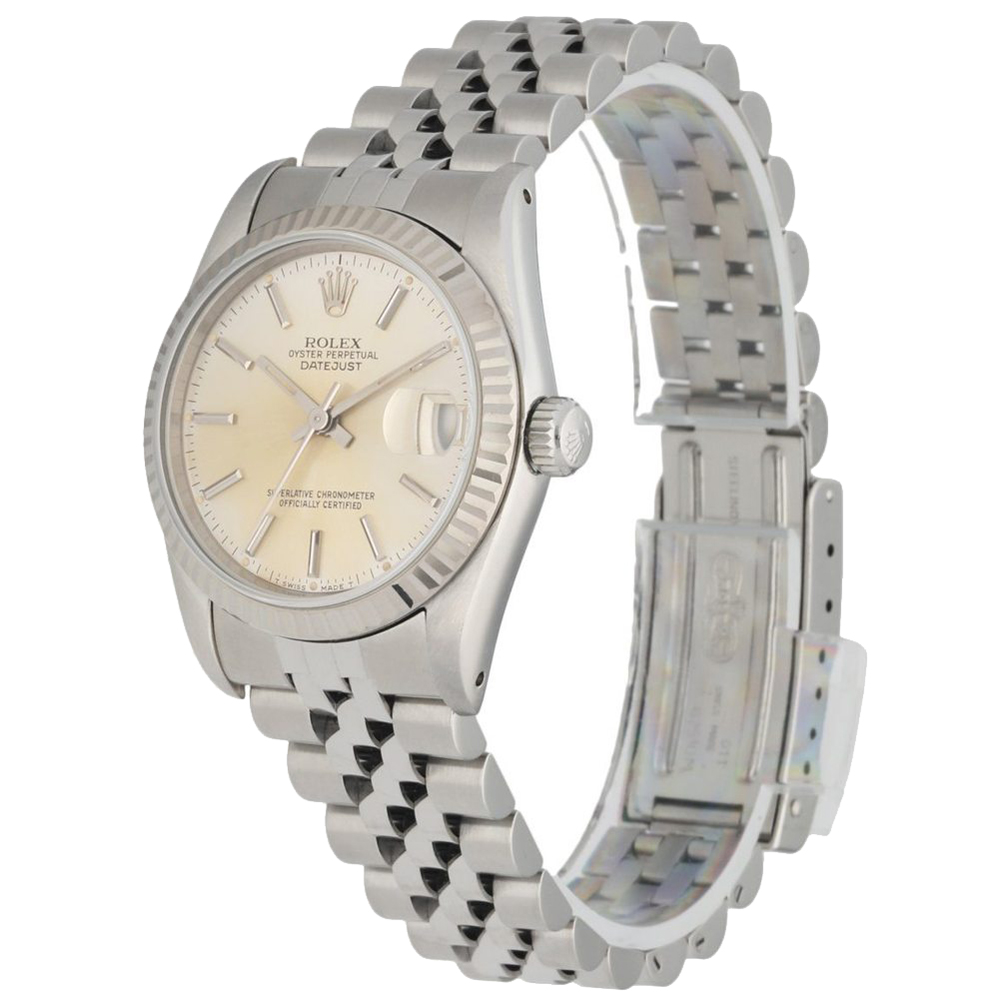 

Rolex Silver 18K White Gold And Stainless Steel Datejust 68274 Women's Wristwatch 31 MM