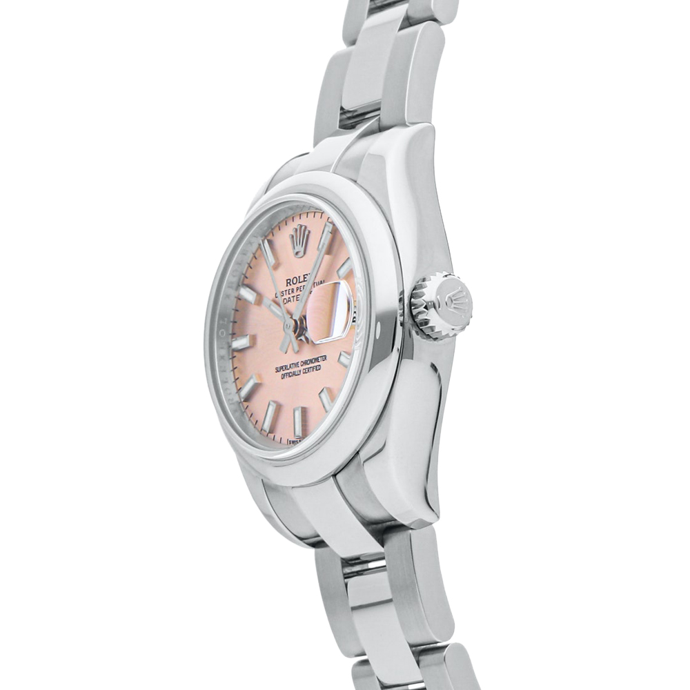 

Rolex Pink Stainless Steel Datejust 179160 Women's Wristwatch 26 MM
