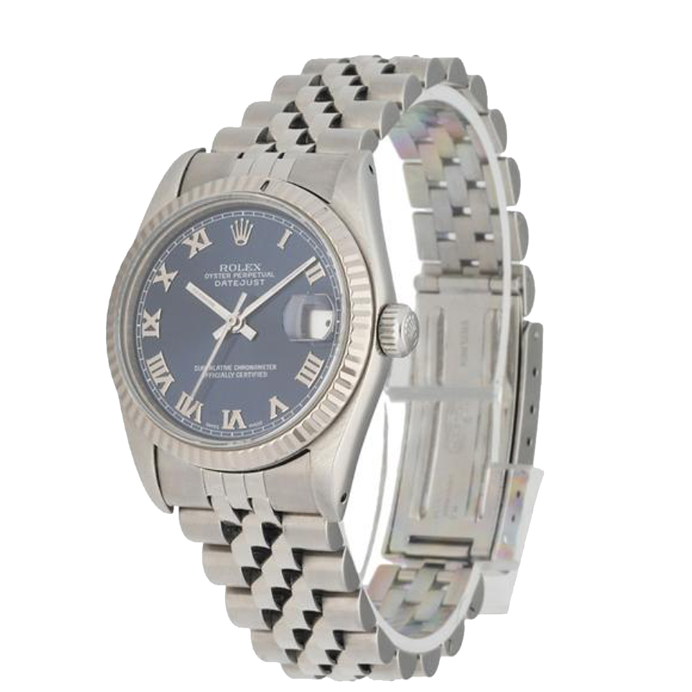 

Rolex Blue Stainless Steel Datejust 68274 Women's Wristwatch 31 MM