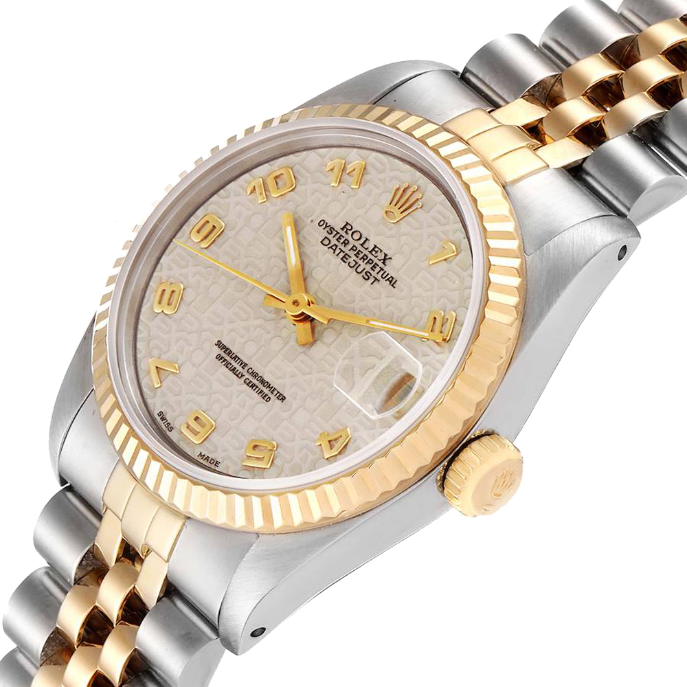 

Rolex Ivory 18K Yellow Gold And Stainless Steel Datejust 68273 Women's Wristwatch 31 MM, White