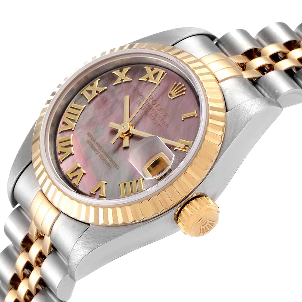 

Rolex MOP 18K Yellow Gold And Stainless Steel Datejust 79173 Women's Wristwatch 26 MM, Multicolor