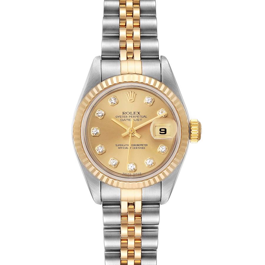 

Rolex Champagne Diamonds 18K Yellow Gold And Stainless Steel Datejust 79173 Women's Wristwatch 26 MM