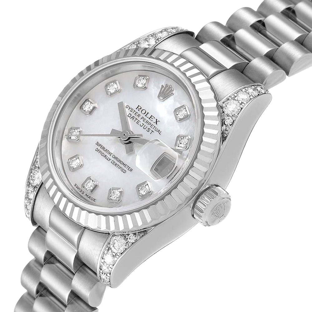 

Rolex MOP Diamonds 18K White Gold President 179239 Women's Wristwatch 26 MM