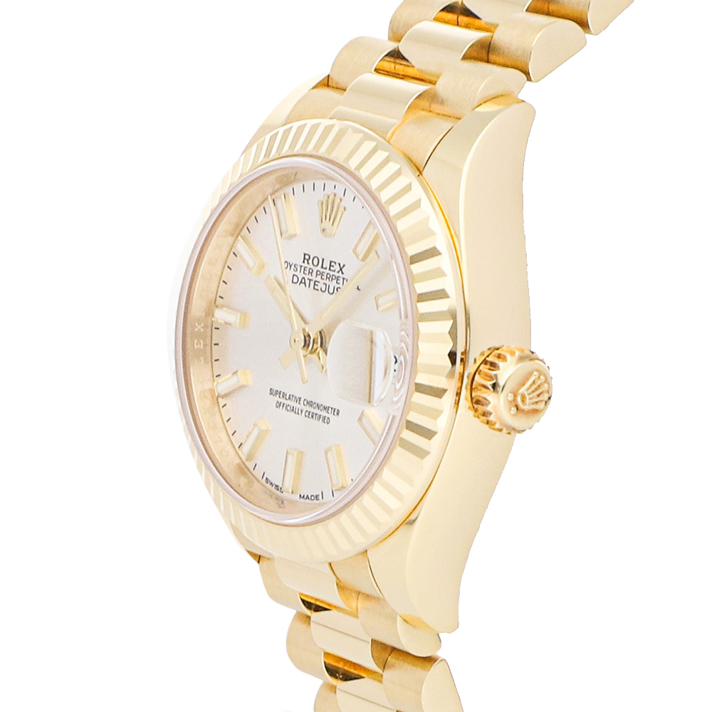 

Rolex Silver 18K Yellow Gold Datejust 279178 Women's Wristwatch 28 MM