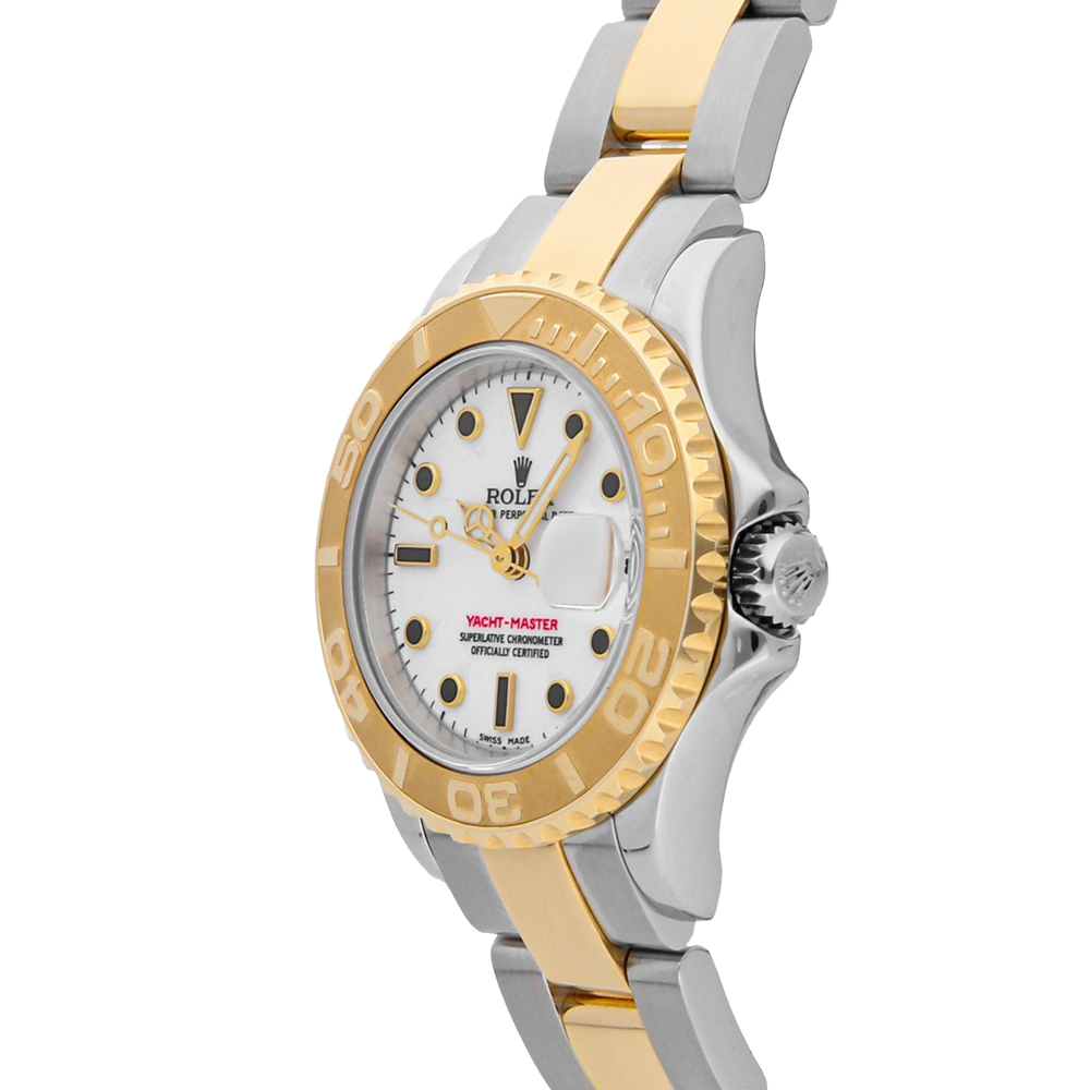 

Rolex White 18k Yellow Gold And Stainless Steel Yacht-Master 169623 Women's Wristwatch 29 MM