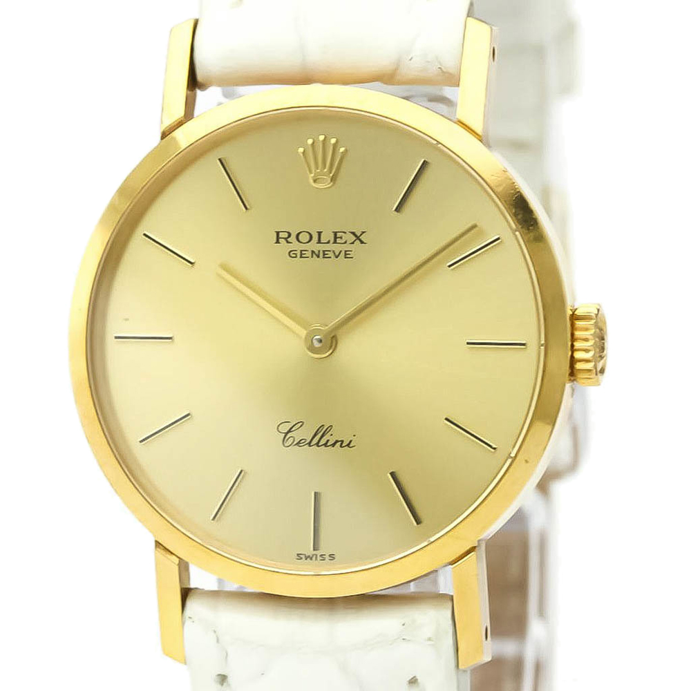 

Rolex Champagne 18K Yellow Gold Cellini Hand-Winding 4109/8 Women's Wristwatch 26 MM