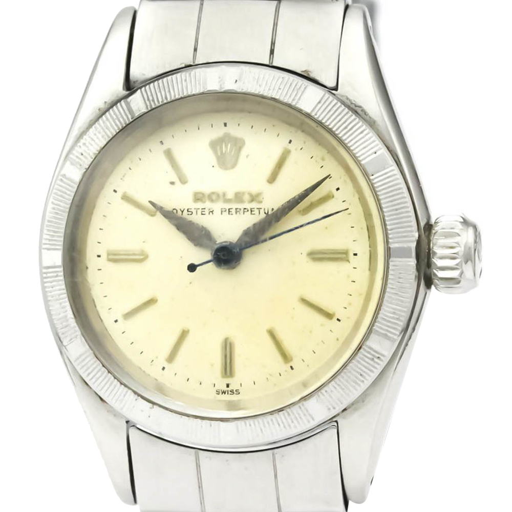 

Rolex Silver Stainless Steel Oyster Perpetual 6623 Vintage Women's Wristwatch 25 MM